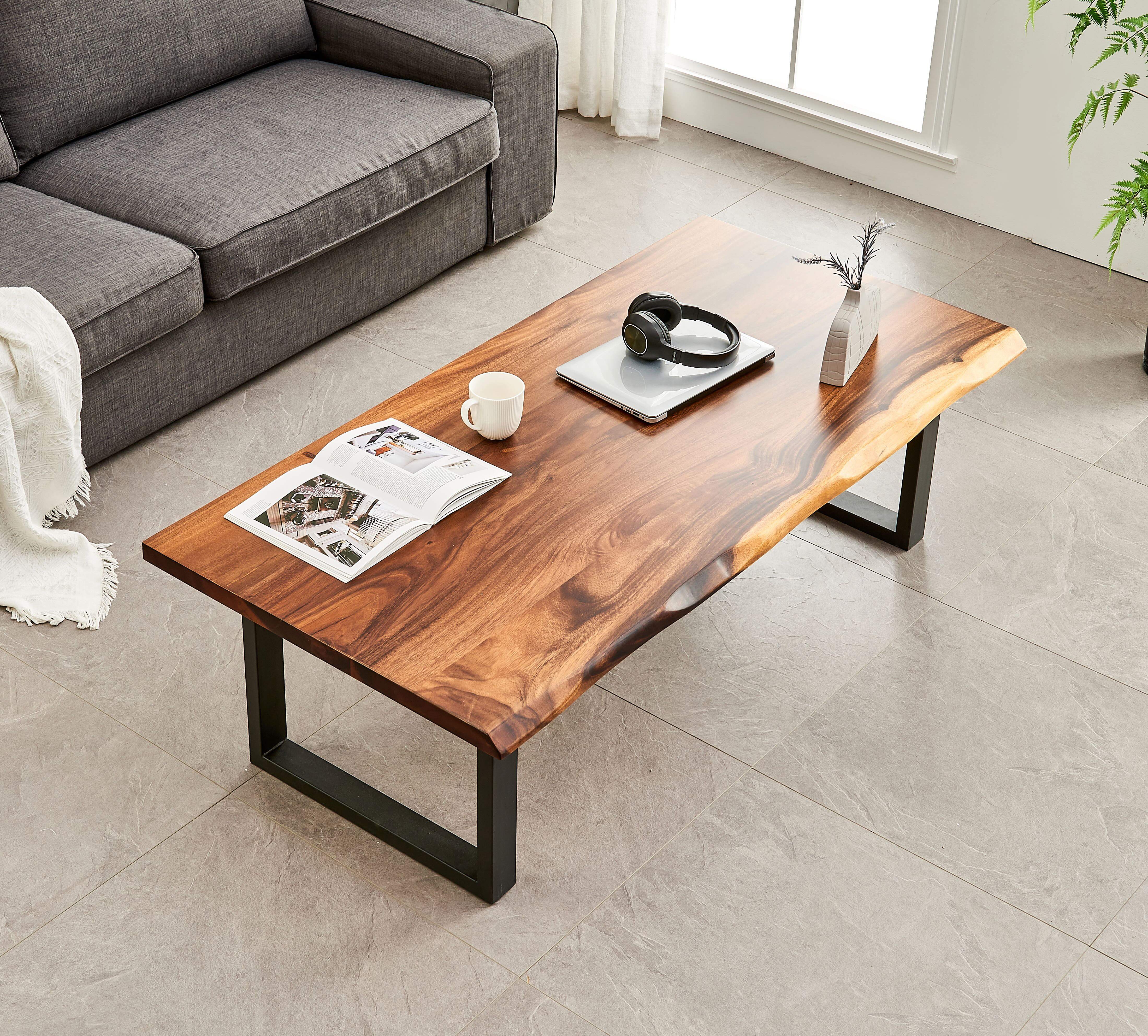 Wood edge coffee table sales